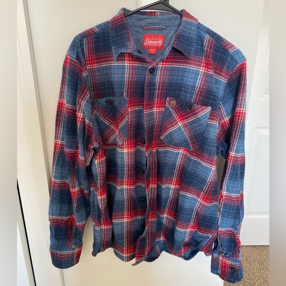 Coleman Red and Blue Plaid Men's Shirt